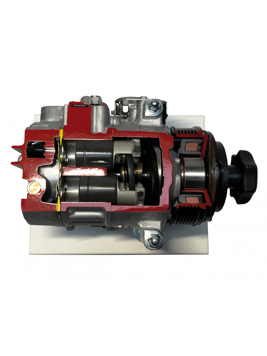 Air conditioning compressor with adjustable stroke